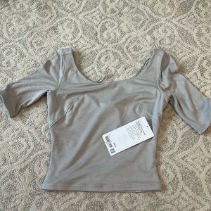 Lulu Lemon Ribbed micro- modal half sleeve tee